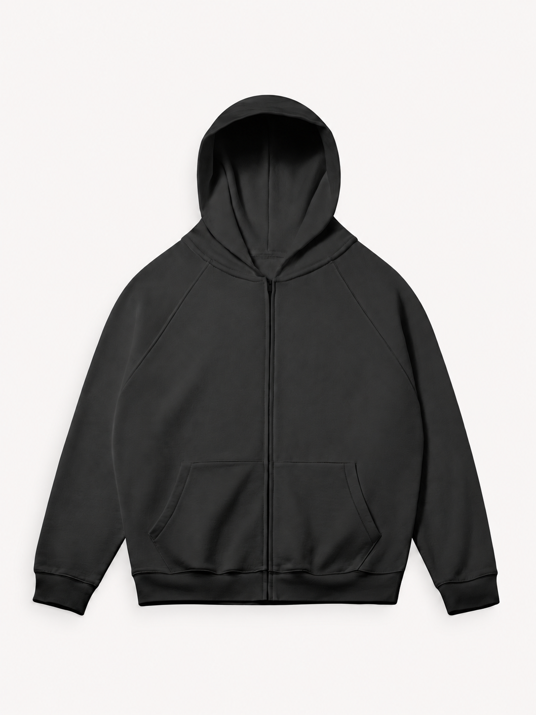 380GSM Uniseks hoodie met rits van zware fleece met geborstelde binnenkant