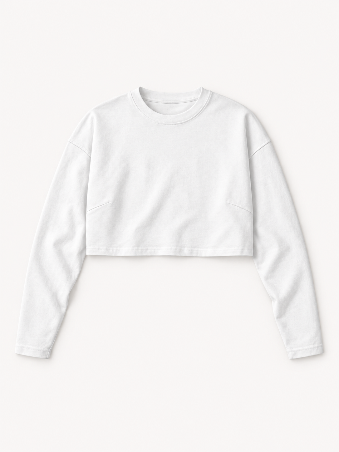 260GSM Women's Raw Hem Long Sleeve Crop Top