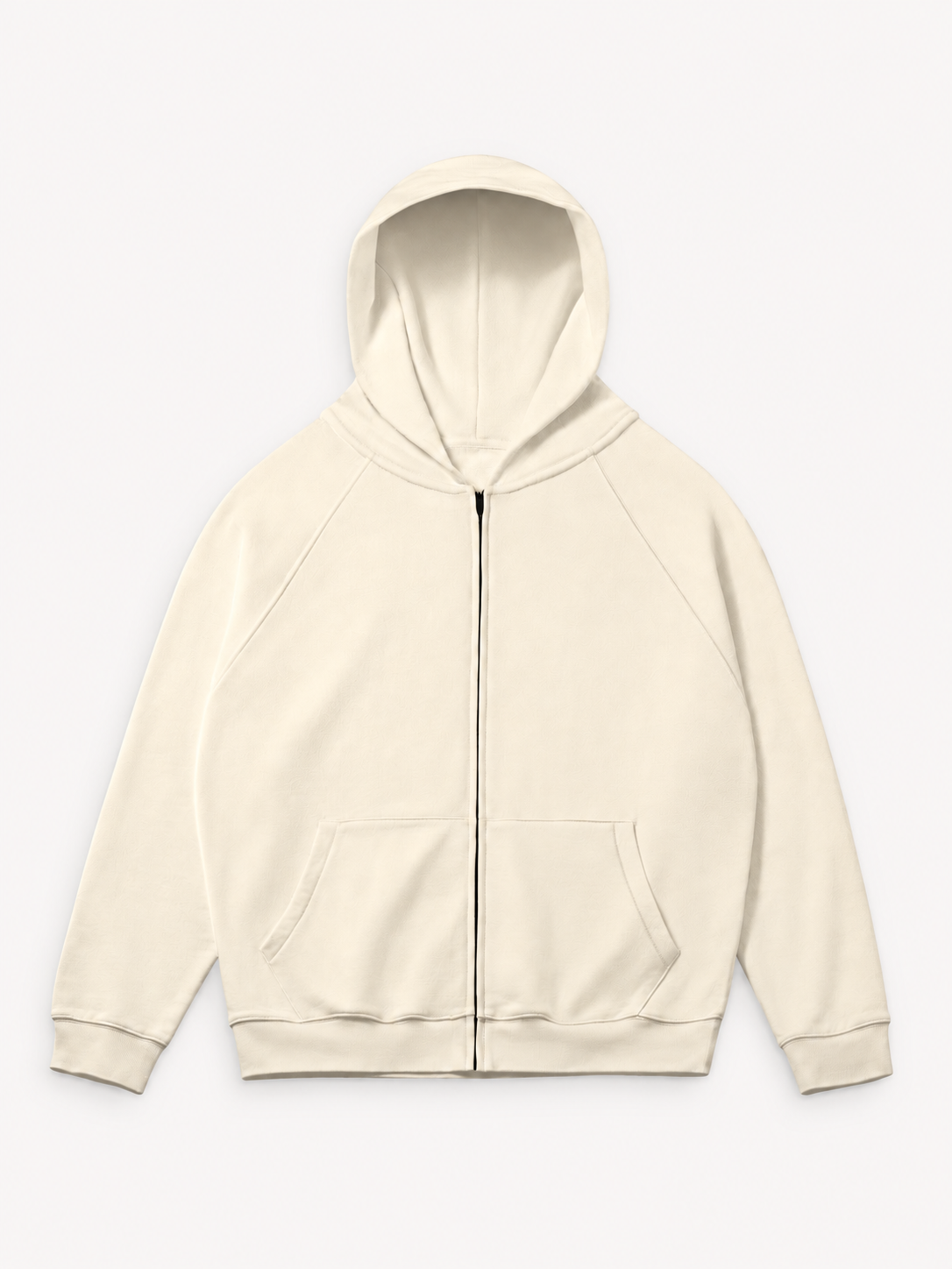 380GSM Uniseks hoodie met rits van zware fleece met geborstelde binnenkant