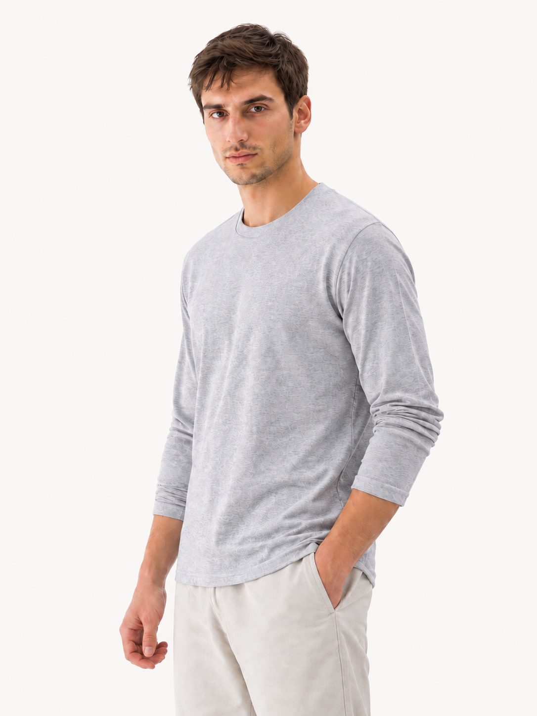 210GSM Unisex Classic Crew Neck Long Sleeve Top