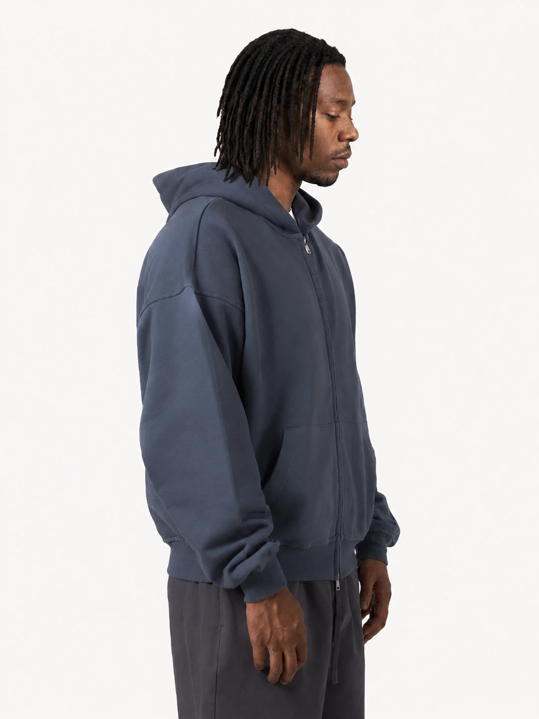 440GSM Uniseks hoodie met rits van zware stof
